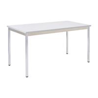 EUROKRAFTbasic Universele tafel, rechthoekig, h x b x d = 740 x 1800 x 800 mm, blad lichtgrijs, frame verchroomd