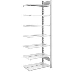 hofe Dossier-inhaakstelling, RAL 7035, stellinghoogte 2350 mm, dubbelzijdig, aanbouwstelling, b x d = 750 x 600 mm