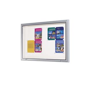 EUROKRAFTpro Vitrinekast, aluminium frame, voor binnen en buiten, capaciteit 4 A4-bladen, h x b x d = 710 x 530 x 50 mm, frame met rechte hoeken