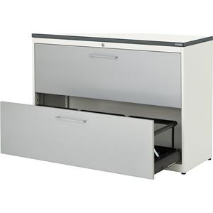 mauser Hangmappenkast, kunststof blad, 2 laden, 3 rijen, met sluitdemping, zuiver wit / blank aluminiumkleurig / wit