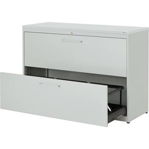 mauser Hangmappenkast, kunststof blad, 2 laden, 3 rijen, met sluitdemping, lichtgrijs / lichtgrijs / lichtgrijs