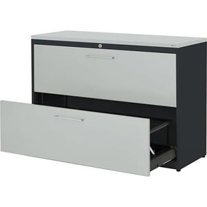 mauser Hangmappenkast, kunststof blad, 2 laden, 3 rijen, met sluitdemping, antracietgrijs / lichtgrijs / lichtgrijs