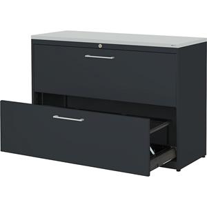 mauser Hangmappenkast, kunststof blad, 2 laden, 3 rijen, met sluitdemping, antracietgrijs / antracietgrijs / lichtgrijs