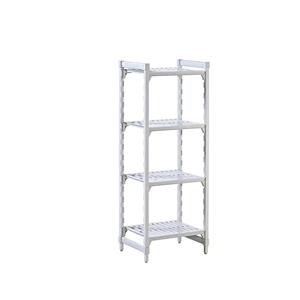 Kunststof inhaakstellingsysteem PREMIUM, legbord b x d = 600 x 500 mm, basisstelling, breedte 670 mm, legbord met sleuven
