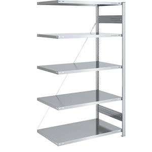 EUROKRAFTpro Magazijn inhaakstelling, verzinkt, middelzware constructie, stellinghoogte 2000 mm, aanbouwstelling, breedte x diepte = 1000 x 800 mm