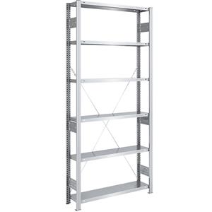 EUROKRAFTpro Magazijn inhaakstelling, verzinkt, middelzware constructie, stellinghoogte 2500 mm, basisstelling, breedte x diepte = 1000 x 300 mm