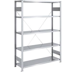 EUROKRAFTpro Grootvak-inhaakstelling, verzinkt, hoogte 2000 mm, veldlast 1600 kg, lichte constructie, basisstelling, b x d = 1300 x 500 mm
