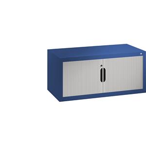 C+P Roldeur-opzetkast, h x b x d = 450 x 1000 x 420 mm, gentiaanblauw / lichtgrijs