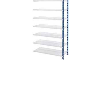 EUROKRAFTbasic Großfach-Steckregal mit Stahlblechböden Tiefe 700 mm Anbauregal, HxB 2522 x 1525 mm