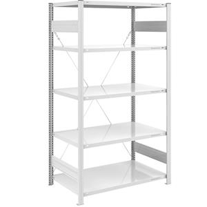 EUROKRAFTpro Magazijn inhaakstelling, lichtgrijs RAL 7035, middelzware constructie, stellinghoogte 2000 mm, basisstelling, breedte x diepte = 1000 x 800 mm