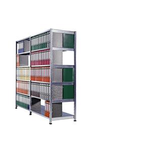 Ordner- en archief-inhaakstelling, verzinkt, hoogte 2280 mm, dubbelzijdig, legbord-b x d = 1200 x 600 mm, basisstelling