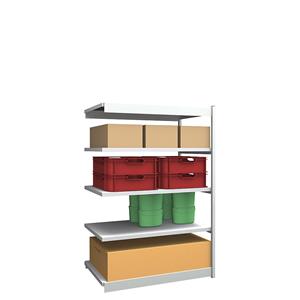 hofe Robuuste inhaakstelling, enkelzijdig, stellinghoogte 2000 mm, lichtgrijs / verzinkt, legbordbreedte 1325 mm, aanbouwstelling, breedte x diepte = 1325 x 800 mm