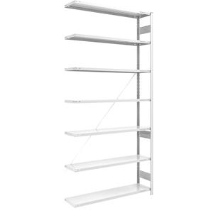 EUROKRAFTpro Grootvak-inhaakstelling, lichtgrijs RAL 7035, stellinghoogte 3000 mm, veldlast 1700 kg, aanbouwstelling, breedte x diepte = 1300 x 400 mm