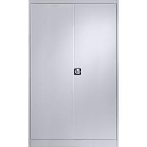 mauser Stalen kast met vleugeldeuren, 4 legborden, breedte 1200 mm, blank aluminiumkleurig, uitwendige diepte 500 mm