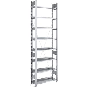 Hofe Akten-Steckregal, verzinkt Regalhöhe 2700 mm, einseitig Grundregal, BxT 750 x 300 mm