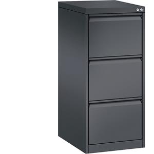 C+P Kaartsysteemkast ACURADO, 1 rij, 3 laden, zwartgrijs