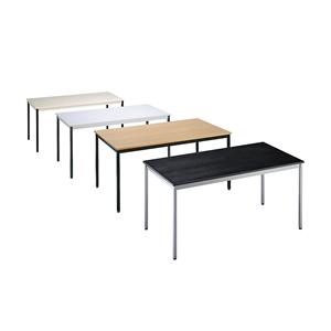 EUROKRAFTbasic Universele tafel, rechthoekig, b x h = 1200 x 740 mm, diepte 800 mm, blad ahornhoutdecor, frame blank aluminiumkleurig