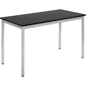 Mehrzwecktisch rechteckig, BxH 1200 x 740 mm Tiefe 600 mm, Platte Esche-Dekor schwarz, Gestell weißaluminium