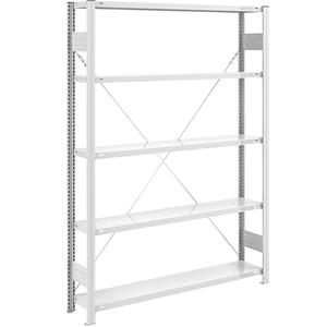 hofe Grootvak-inhaakstelling, hoogte 2000 mm, basisstelling, vakdraagvermogen 175 kg, lichtgrijs