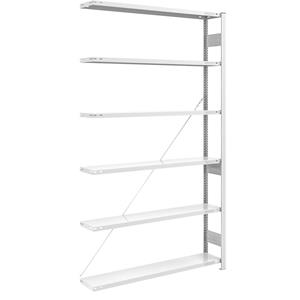 hofe Grootvak-inhaakstelling, hoogte 2500 mm, aanbouwstelling, vakdraagvermogen 200 kg, lichtgrijs