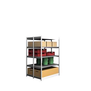 hofe Robuuste inhaakstelling, dubbelzijdig, stellinghoogte 2000 mm, lichtgrijs / verzinkt, legbordbreedte 1325 mm, basisstelling, breedte x diepte = 1325 x 500 mm