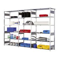 EUROKRAFTpro Steckregal, einreihig Fachboden-BxT 1300 x 400 mm blau, Höhe 2500 mm, Anbauregal