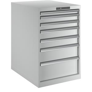 Lista Schubladenschrank, 7 Schubladen BxTxH 564 x 724 x 850 mm lichtgrau