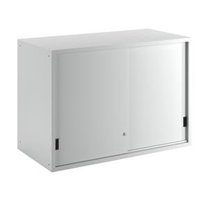 LISTA Opzetkast met schuifdeuren, dichte plaatstalen deuren, h x b x d = 1000 x 1431 x 725 mm, lichtgrijs