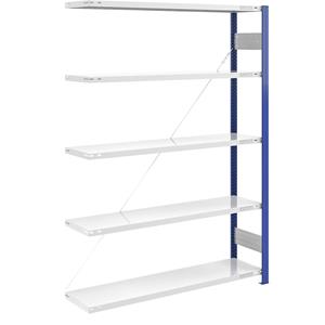 EUROKRAFTpro Magazijn-inhaakstelling, stellingstaander blauw, h x b = 2000 x 1300 mm, legbord lichtgrijs, aanbouwstelling, diepte 400 mm