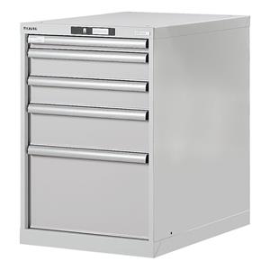 Lista Werkbank-Baukastensystem, Unterbauschrank Höhe 800 mm, 5 Schubladen lichtgrau