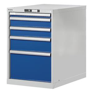 Lista Werkbank-Baukastensystem, Unterbauschrank Höhe 800 mm, 5 Schubladen enzianblau