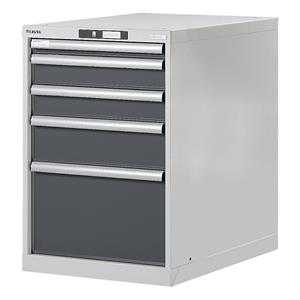 Lista Werkbank-Baukastensystem, Unterbauschrank Höhe 800 mm, 5 Schubladen graumetallic