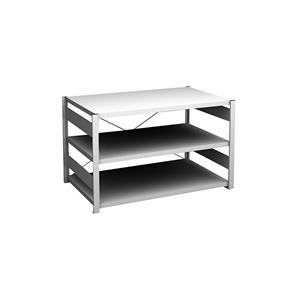 hofe Lage inhaakstelling, lichtgrijs, hoogte 825 mm, 3 legborden, basisstelling, legborddiepte 800 mm, vakdraagvermogen 190 kg