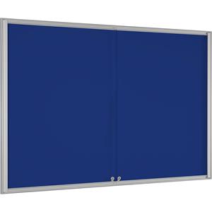 Vitrinekast BASIC, voor 18 x A4, gentiaanblauw