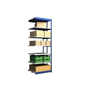 hofe Robuuste inhaakstelling, dubbelzijdig, stellinghoogte 3000 mm, blauw / verzinkt, legbordbreedte 1025 mm, aanbouwstelling, breedte x diepte = 1025 x 400 mm