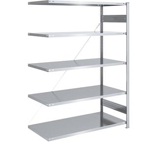 EUROKRAFTpro Grootvak-inhaakstelling, verzinkt, hoogte 2000 mm, veldlast 1600 kg, lichte constructie, aanbouwstelling, b x d = 1300 x 800 mm