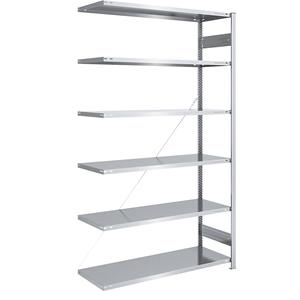 EUROKRAFTpro Grootvak-inhaakstelling, verzinkt, hoogte 2500 mm, veldlast 1000 kg, aanbouwstelling, b x d = 1300 x 600 mm