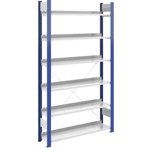 hofe Ordner-inhaakstelling, enkelzijdig, hoogte 2000 mm, b x d = 1000 x 300 mm, basisstelling, blauw/grijs