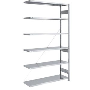 EUROKRAFTpro Grootvak-inhaakstelling, verzinkt, hoogte 2500 mm, veldlast 2500 kg, aanbouwstelling, b x d = 1300 x 500 mm