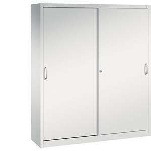 C+P ACURADO schuifdeurkast, 8 legborden, h x b x d = 1950 x 1600 x 400 mm, lichtgrijs