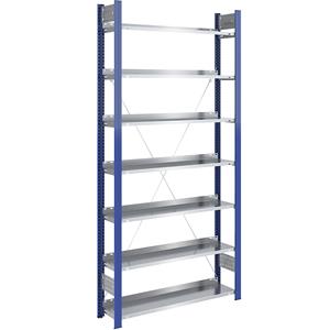 hofe Ordner-inhaakstelling, enkelzijdig, hoogte 2350 mm, b x d = 1000 x 300 mm, basisstelling, blauw/verzinkt