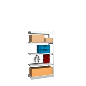 hofe Robuuste inhaakstelling, enkelzijdig, stellinghoogte 2000 mm, lichtgrijs / verzinkt, legbordbreedte 1025 mm, aanbouwstelling, breedte x diepte = 1025 x 400 mm
