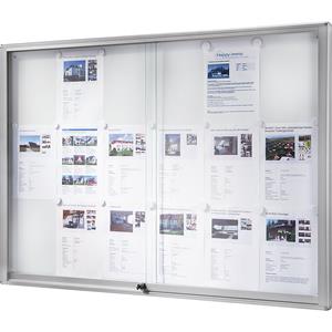 EUROKRAFTpro Vitrinekast, aluminium frame, schuifdeuren, 8 x A4, zeer brandvertragend, b x h x d = 910 x 670 x 50 mm