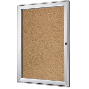 EUROKRAFTpro Vitrinekast met vleugeldeur, uitwendige afmetingen b x h x d = 522 x 697 x 33 mm, kurk achterwand