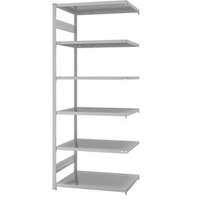 EUROKRAFTpro System-Steckregal, kunststoffbeschichtet Bauart leicht, Regalhöhe 2500 mm Anbauregal, Breite x Tiefe 1000 x 800 mm