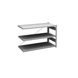 hofe Lage inhaakstelling, verzinkt, hoogte 825 mm, 3 legborden, aanbouwstelling, legborddiepte 600 mm, vakdraagvermogen 190 kg
