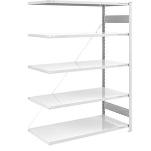 EUROKRAFTpro Grootvak-inhaakstelling, lichtgrijs RAL 7035, stellinghoogte 2000 mm, veldlast 1600 kg, aanbouwstelling, breedte x diepte = 1300 x 800 mm