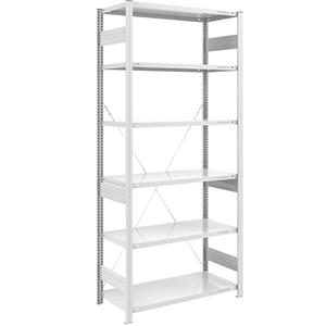 EUROKRAFTpro Magazijn inhaakstelling, lichtgrijs RAL 7035, middelzware constructie, stellinghoogte 2500 mm, basisstelling, breedte x diepte = 1000 x 600 mm