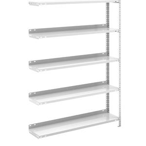 Hofe Akten-Schraubregal, lichtgrau RAL 7035 Regalhöhe 1500 mm Anbauregal, Breite x Tiefe 1000 x 300 mm