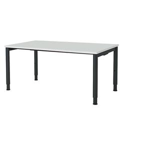 mauser Rechthoekige tafel, voetvorm van ronde buis, h x b = 650 - 850 x 1600 mm, blad lichtgrijs, onderstel antracietgrijs